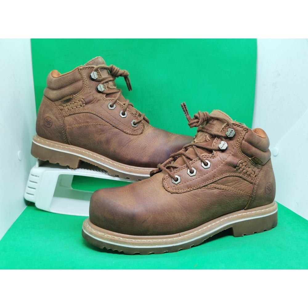 Hawx Lace-Up Work Composite Toe Lace Up Boots Brown Leather Womens Size 7 C